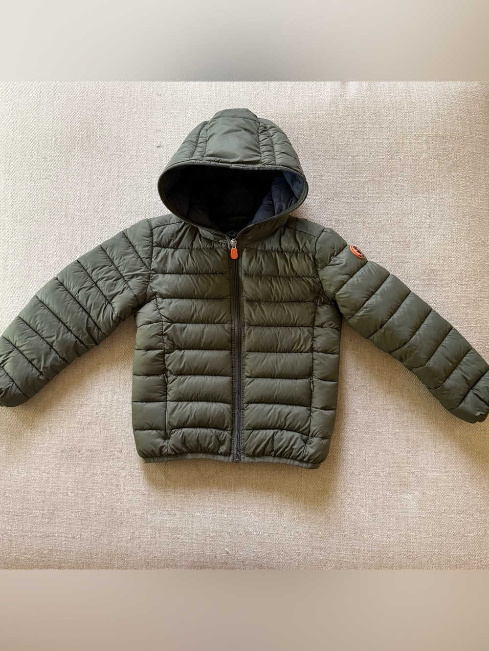 Save The Duck Boys Ultra Light Dony Hooded Puffer Jacket Green Size 4